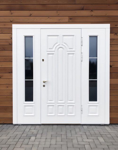 Дверь белого цвета со стеклами Дверь белого цвета со стеклами